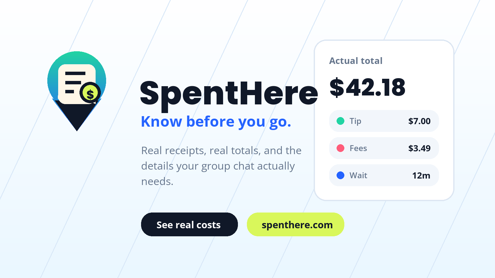 SpentHere receipt-backed local cost insights